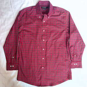 NWOT Men’s 16 32/33 Lauren Ralph Lauren Black Label Slim Fit Red Plaid Shirt